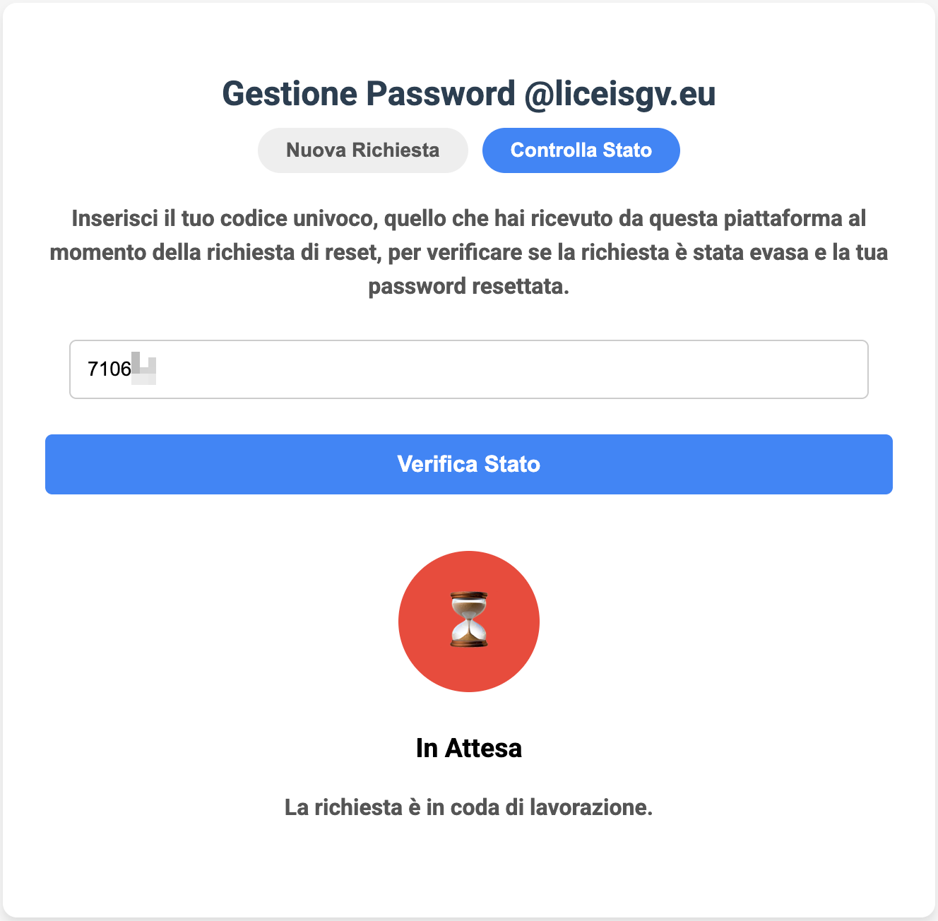 Controllo dello stato del reset con il codice